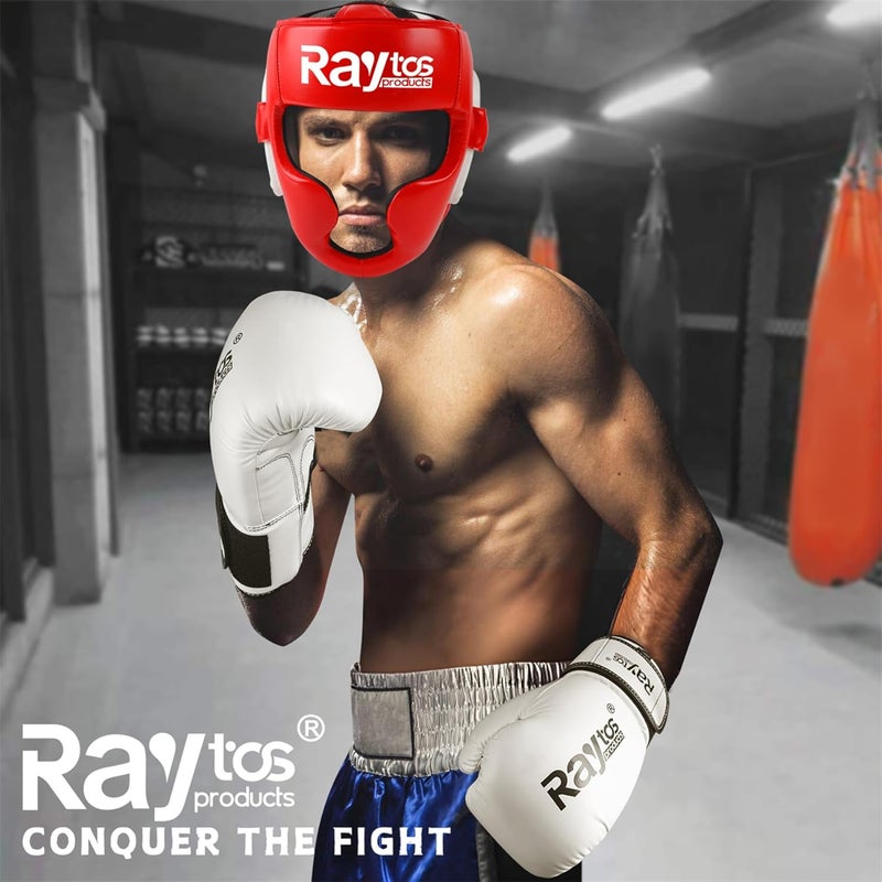 Raytos Boxing Headgear Helmet for Men Women - Professional Lightweight Open Face Combat Head Guard with Breathable Protection, Secure Fit for MMA Muay Thai Kickboxing Sparring Training Fighter - Image 3